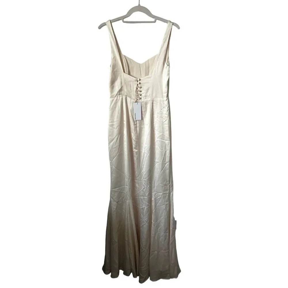 Reformation Payton Satin Dress in Fior Di Latte - new with tags - Picture 3 of 8
